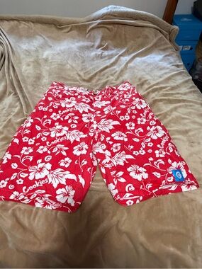 Cookies Red Floral Men's Board Shorts 32